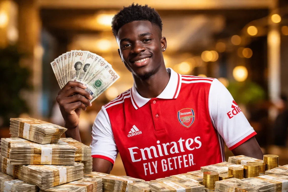 Bukayo Saka net worth in naira Bukayo Saka salary Nigeria Bukayo Saka income per year Bukayo Saka earnings Bukayo Saka wealth 2026 Bukayo Saka footballer net worth Bukayo Saka transfer value in naira Bukayo Saka Arsenal salary Bukayo Saka endorsement deals