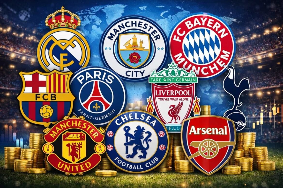 top 10 richest football clubs in the world richest soccer clubs in the world 2026 richest football teams in the world ranking richest clubs worldwide revenue football clubs with highest net worth