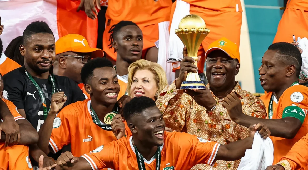 AFCON 2027 Africa Cup of Nations trophy on display before the CAF AFCON tournament