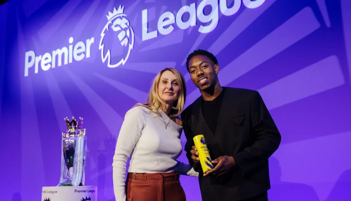 Premier League Awards 2026 trophy ceremony featuring Player of the Season winner