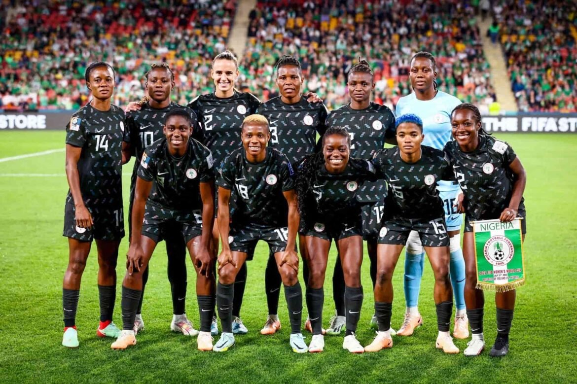 Super Falcons World Cup history Nigeria women’s national football team lining up before FIFA Women’s World Cup match