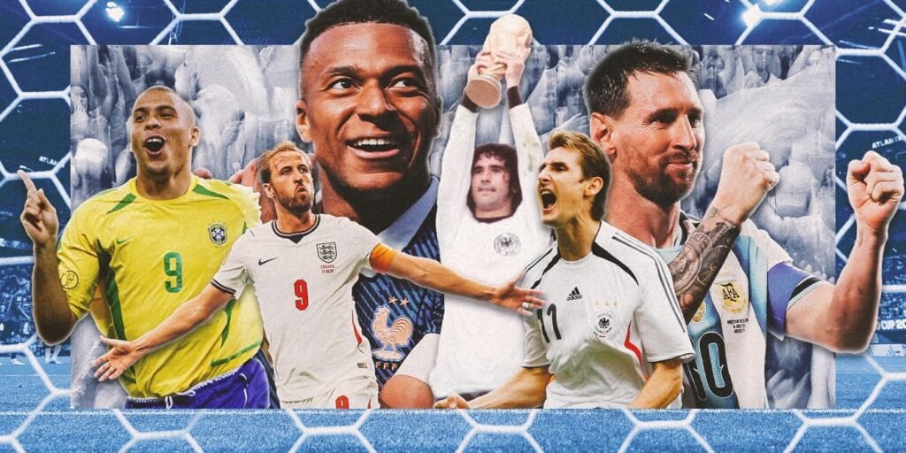 FIFA World Cup all time top scorers ranking list showing legendary football players and total goals scored