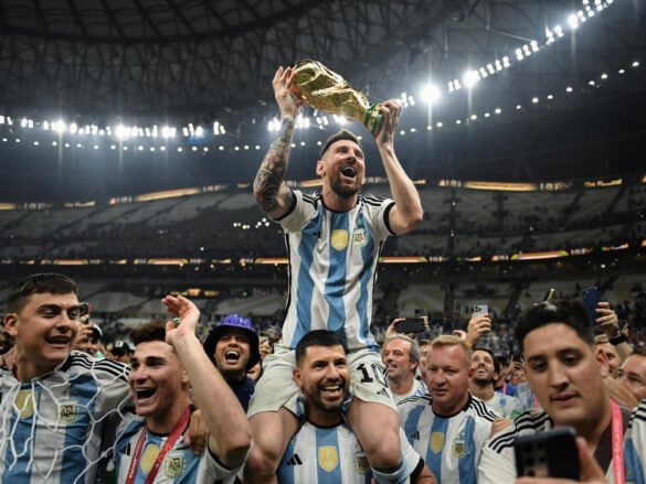 FIFA World Cup trophy winners list held by winning national football teams after final match victory